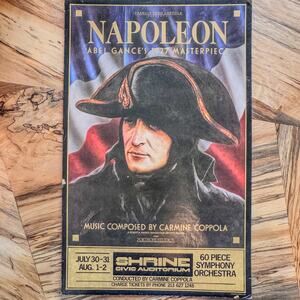 1981-Napoleon at Shrine Civic Auditorium Original Promo-Card Board, Coppola 38”H